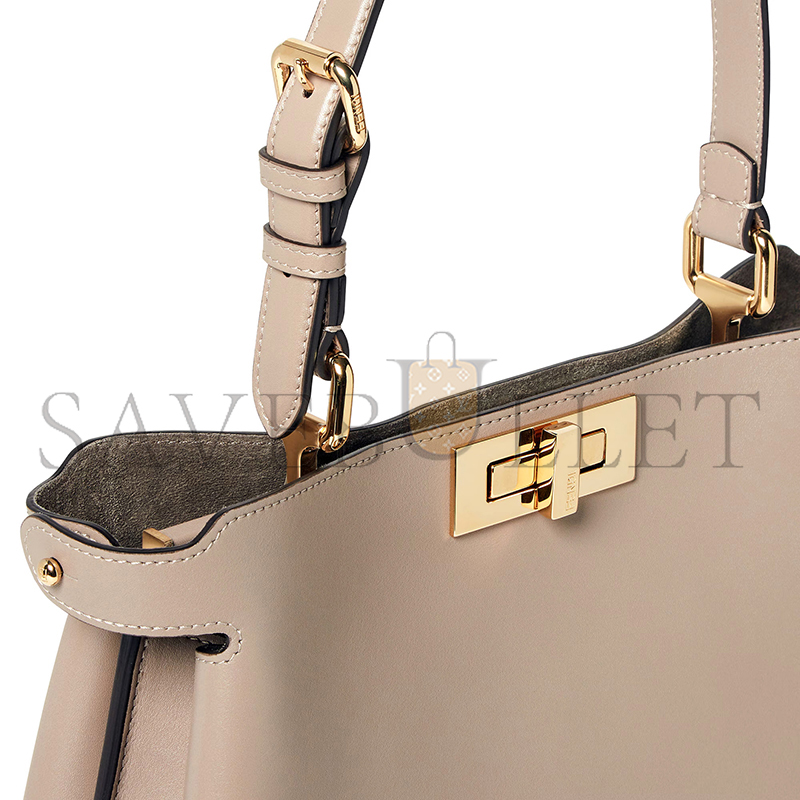 FENDI PEEKABOO SOFT MEDIUM DOVE GREY LEATHER BAG 8BN353AOVHF0E65 (33*25.5*10cm)